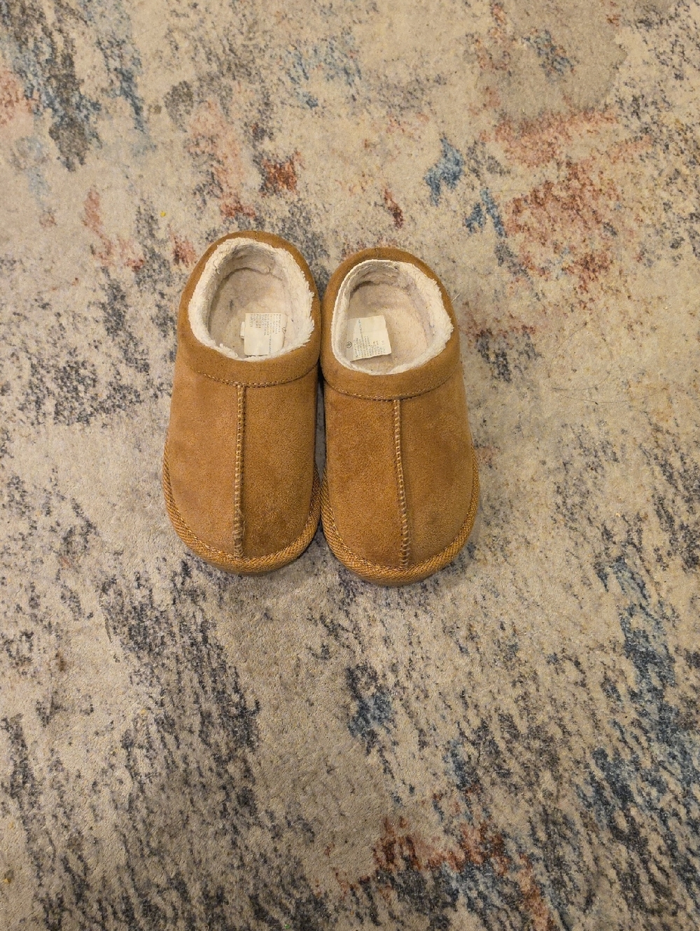 Cat & Jack Brown Kids Suede Slip-On Slippers